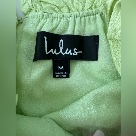 Lulus NWT Elati Lime Green Ruffled Off-the-Shoulder Bodycon Dress Size M - Picture 5 of 12